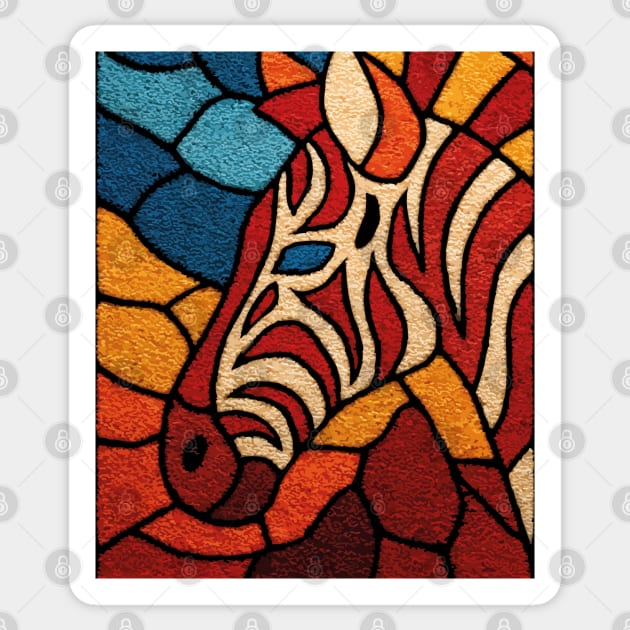 The Wild Stripe | A Stained Glass Tapestry Sticker by TuncGK